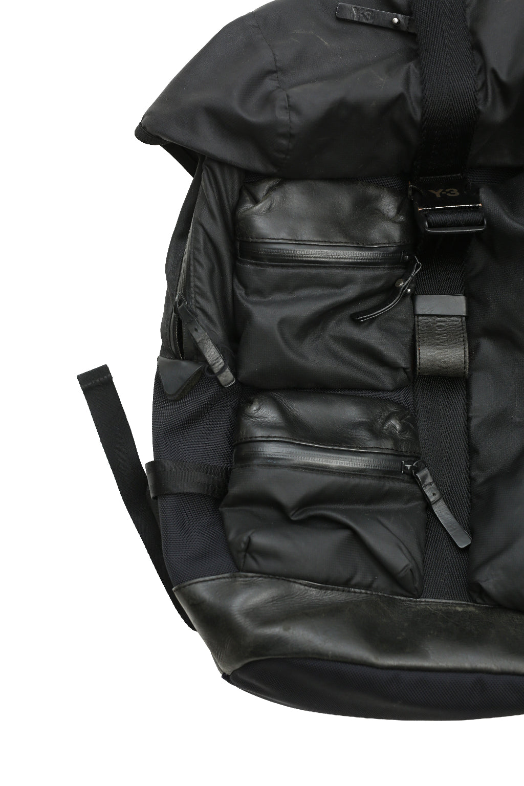 Y-3 - LEATHER BLEND NYLON BACKPACK