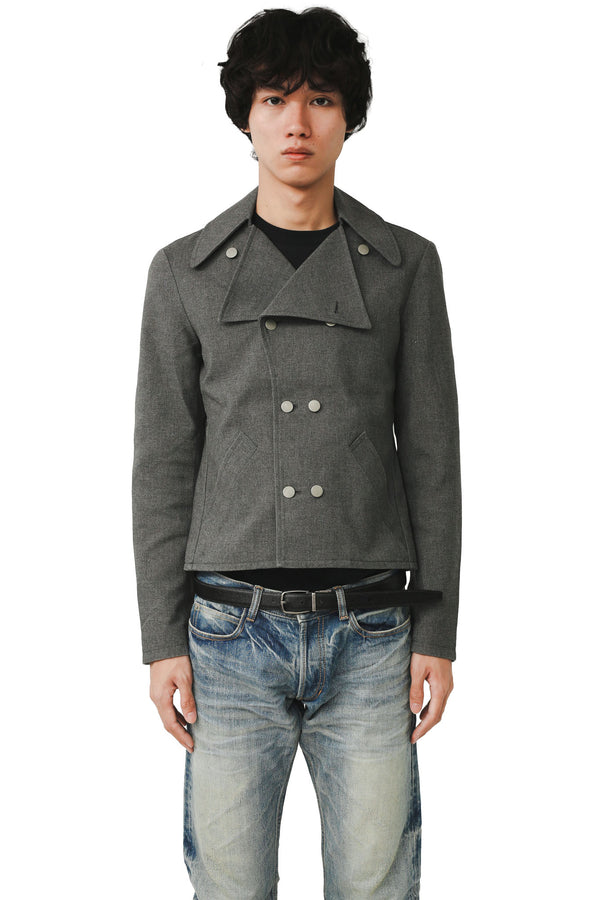 GREY SHORT PEA COAT