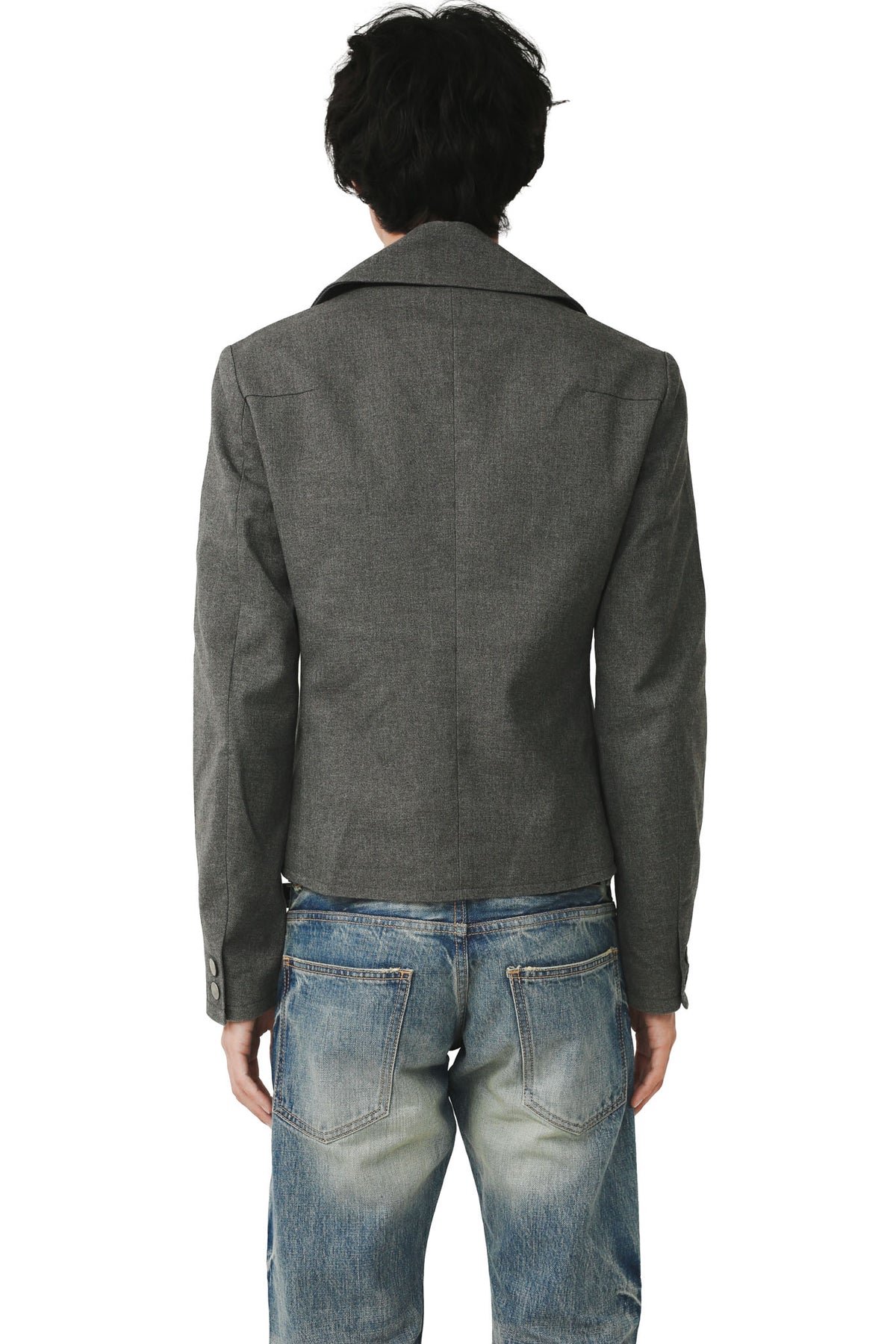 GREY SHORT PEA COAT