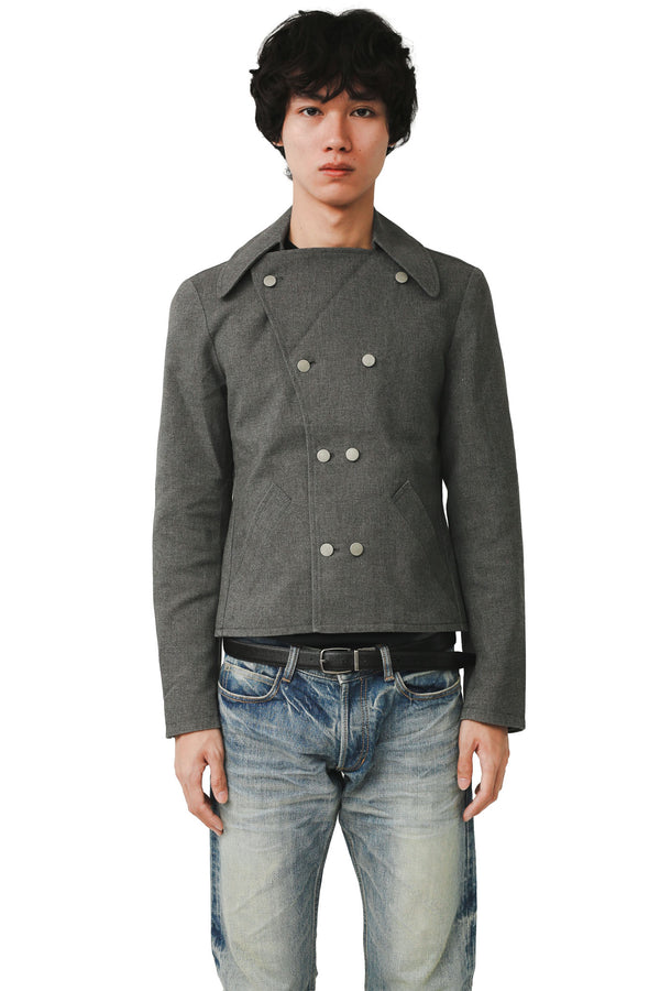 GREY SHORT PEA COAT