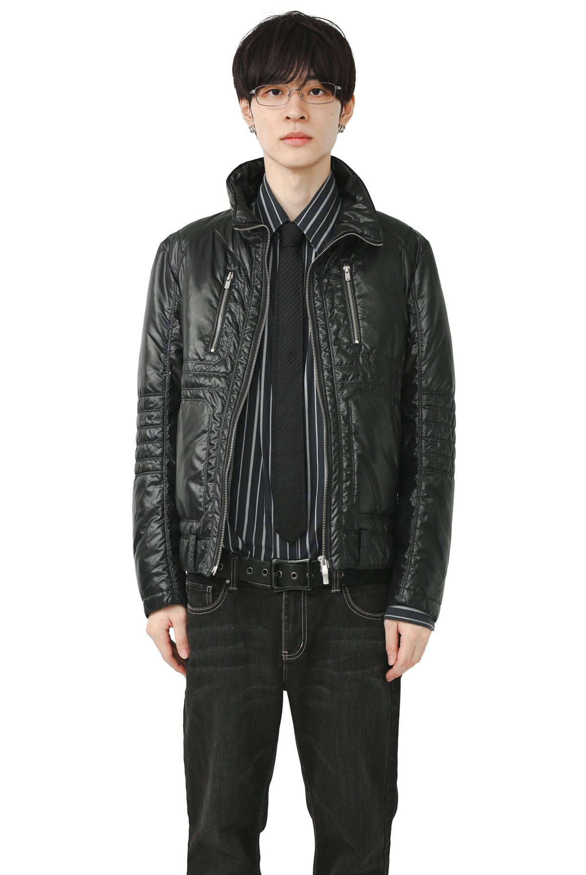 NEIL BARRETT - PATENT ZIPPED DOWN JACKET
