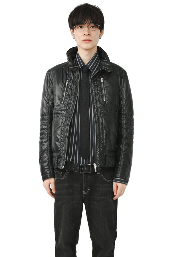 NEIL BARRETT - PATENT ZIPPED DOWN JACKET