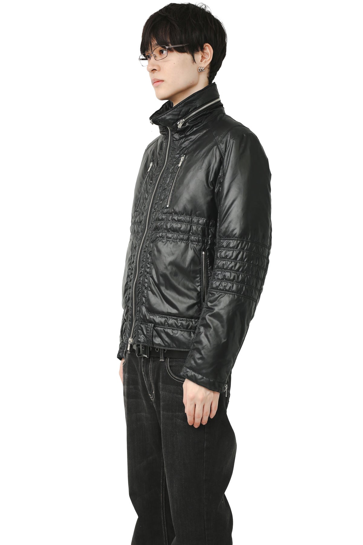 NEIL BARRETT - PATENT ZIPPED DOWN JACKET