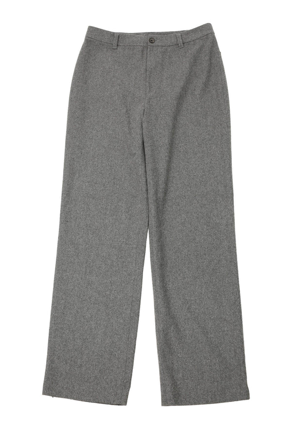 GREY WOOL STRAIGHT SLACKS