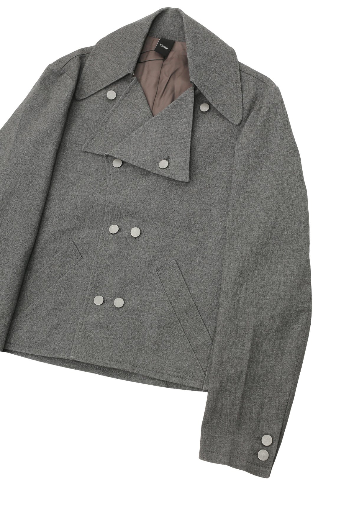 GREY SHORT PEA COAT