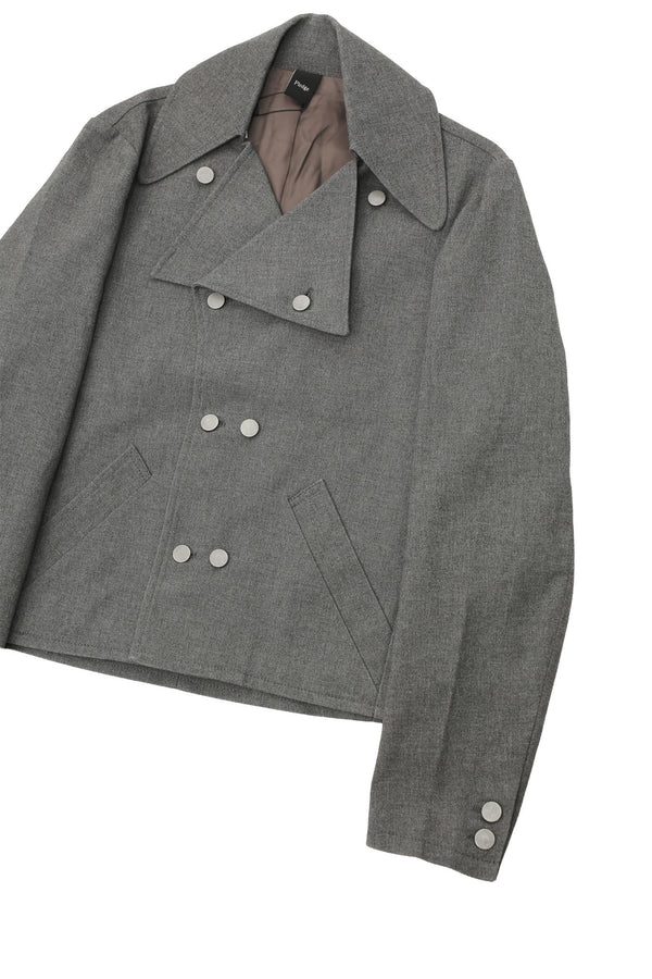 GREY SHORT PEA COAT