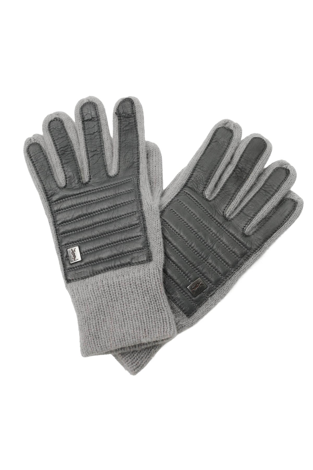 YSL - LEATHER WOOL GLOVES