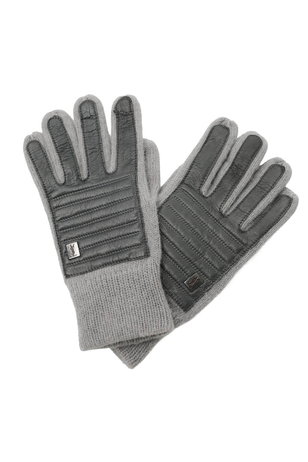 YSL - LEATHER WOOL GLOVES